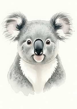 Watercolor Koala Portrait