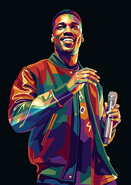 Colorful Pop Art Portrait of a Giveon