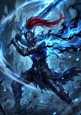 Dark Knight with Blue Flames