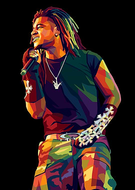 Colorful Pop Art Portrait of a Ken Carson