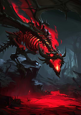 Undead Dragon with Fiery Aura