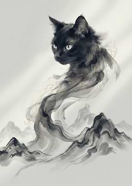 Black Cat from Ink Mountains