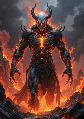 Fiery Demon Lord in Hellscape