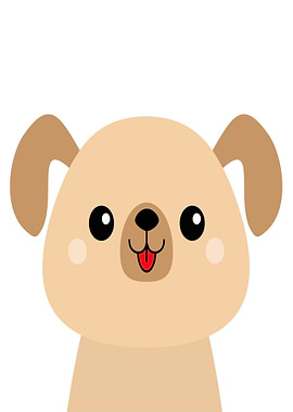 Cute cartoon dog face