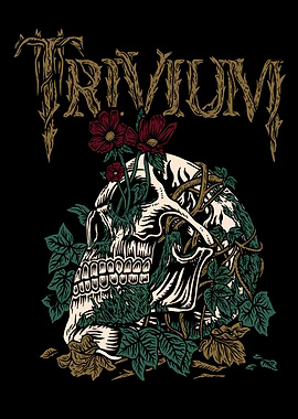 Trivium Skull and Flowers