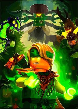 Ninjago Lloyd in a Forest Battle