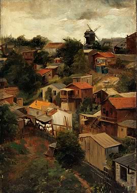 Parisian Slum with Windmill