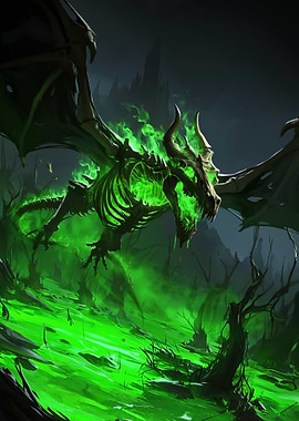 Undead Dragon with Green Fire
