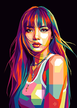 Colorful Pop Art Portrait of Lisa