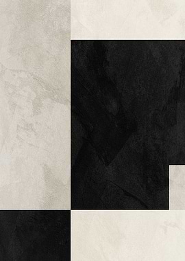 Abstract Geometric Black and Beige Art
