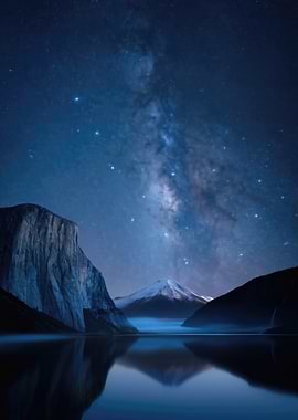 Milky Way Over Mountain Fuji
