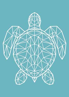 Geometric Sea Turtle Outline