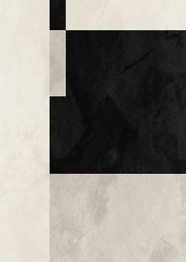 Abstract Geometric Black and Beige Art