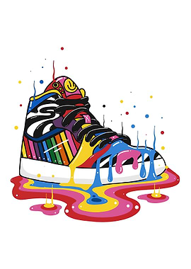 Colorful Drip Art Sneaker