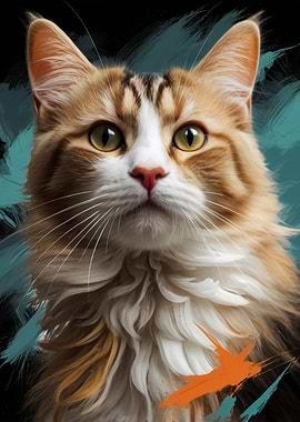 Majestic Orange and White Cat Portrait
