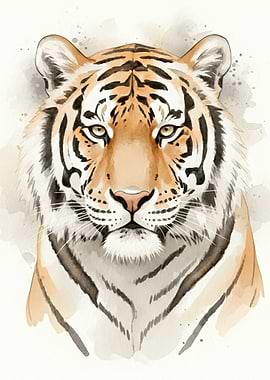 Watercolor Tiger Portrait