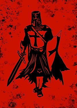 Templar Knight with Sword and Shield