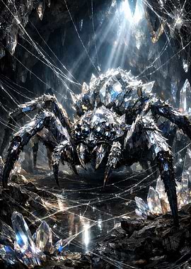 Crystal Spider in a Cave