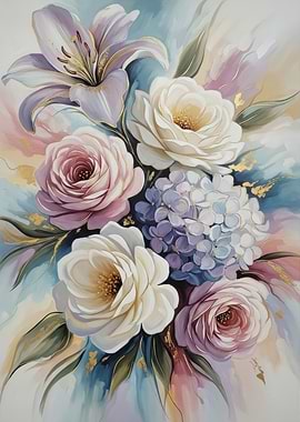 Elegant Floral Arrangement with Gold Accents