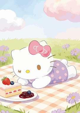 Hello Kitty Picnic with Cake