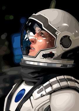 Interstellar Astronaut in Space Helmet