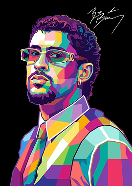 Bad Bunny Pop Art Portrait