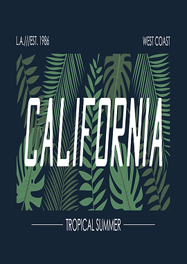 California Tropical Summer Graphic