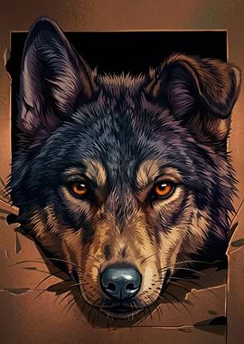 Wolf Emerging from Cardboard