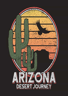 Arizona Desert Journey Vintage Graphic