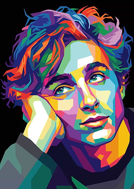 Colorful Portrait of Timothée Chalamet
