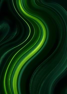 Neon Stream - Abstract Green Flow