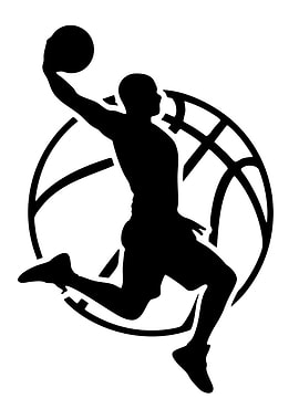 Basketball Player Dunking Silhouette