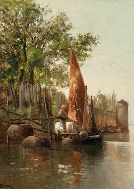 Boy on a Boat by the Water