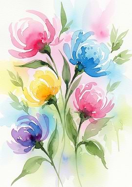 Watercolor floral arrangement
