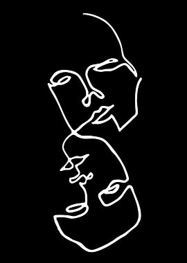 Abstract Line Art Faces