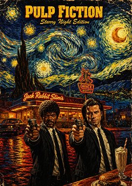 Pulp Fiction Starry Night Edition Poster