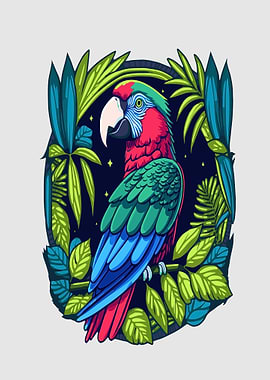 Vibrant Parrot in Tropical Foliage