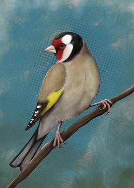 Goldfinch perched on a branch