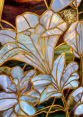 Stained Glass Floral Art