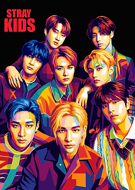 Stray Kids Pop Art Portrait