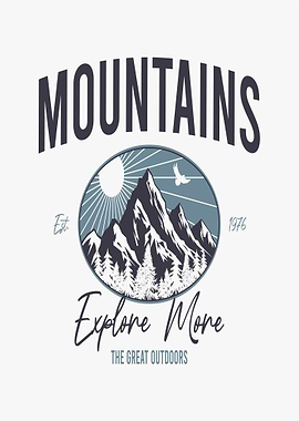 Mountains Explore More Vintage Poster