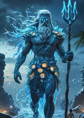 Giant Water God with Trident