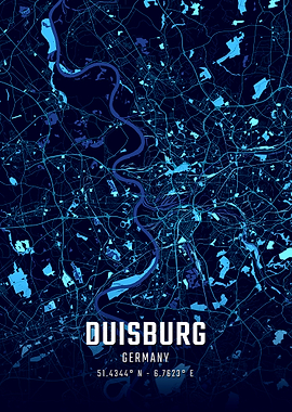 Duisburg Midnight City Map