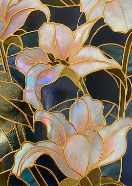 Stained Glass Lilies