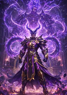 Dark Fantasy Warrior with Lightning