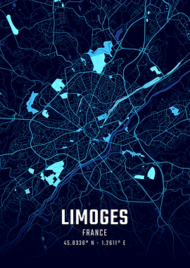 Limoges Midnight City Map