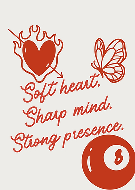 Soft Heart Sharp Mind Strong Presence – Feminine Line Art Empowerment Design