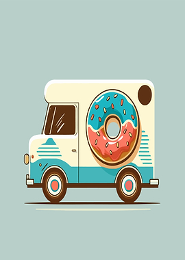 Donut Food Truck Illustration