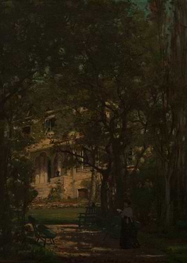 Woman Reading in a Garden