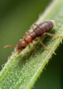 Close-up of an ant on a leaf